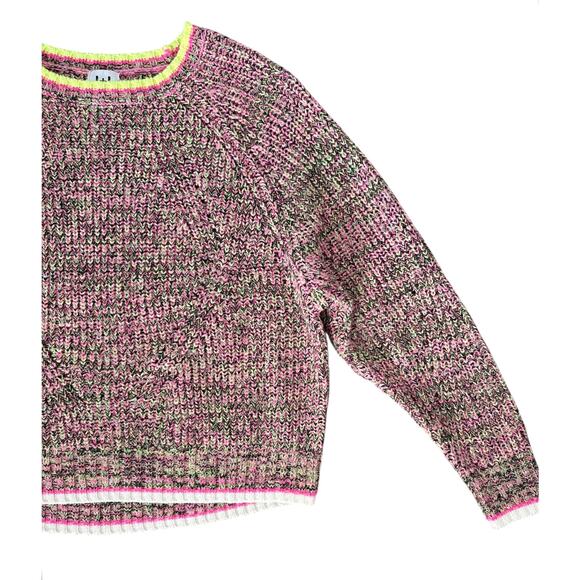John + Jenn Neon Marble Knit Cropped Sweater Size Small - Picture 3 of 5